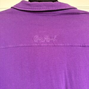 Crown Royal Branded Mens Whiskey Polo Shirt Size L‎ Purple Rare Golf Collared